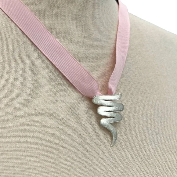 VINTAGE MEXICO STERLING SILVER ZIG ZAG SQUIGGLE BROOCH/PENDANT